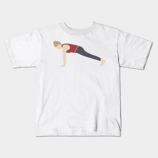 Plank Pose Kids T-Shirt by Radradrad